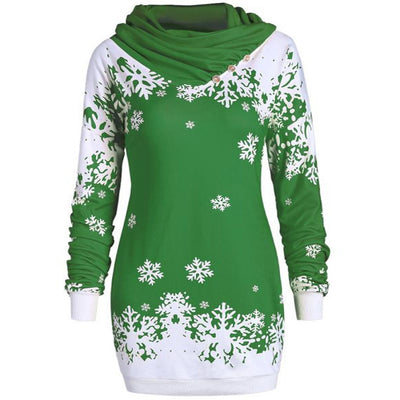 Suéter Estampado con Cuello Bufanda de Manga Larga Navideño - Image 14