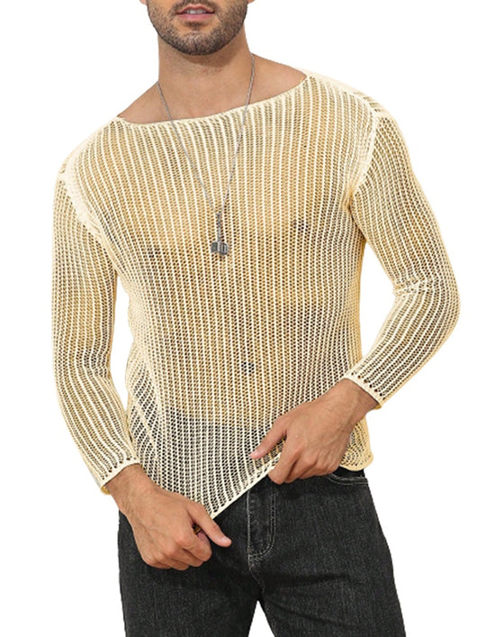 Polera Manga Larga Transparente de Punto Fino para Hombre - Image 22
