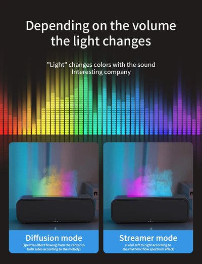 Difusor de Aroma con Efecto Llama Dinámico, Control Remoto y Luces Sincronizadas con Música - Image 12