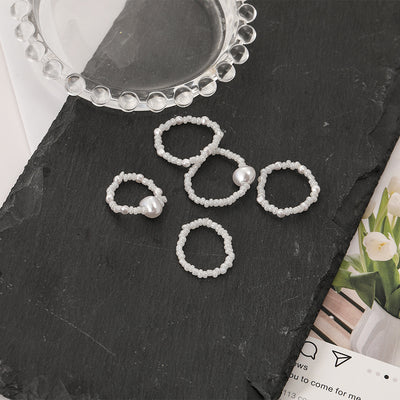 Anillo de Perla Blanca con Cuentas de Arroz para Mujer - Image 11