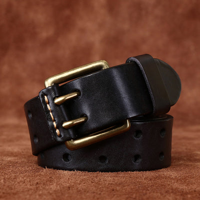 Cinturón de Cuero para Hombre con Hebilla Doble Pasador - Image 15