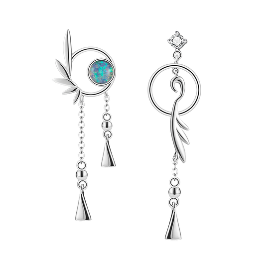 Aretes de Temperamento Verde Antiguo con Aguja de Plata - Diseño Delicado - Image 4