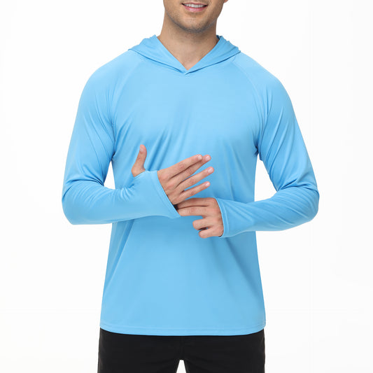 Playera Protección UV con Capucha - Secado Rápido Manga Larga