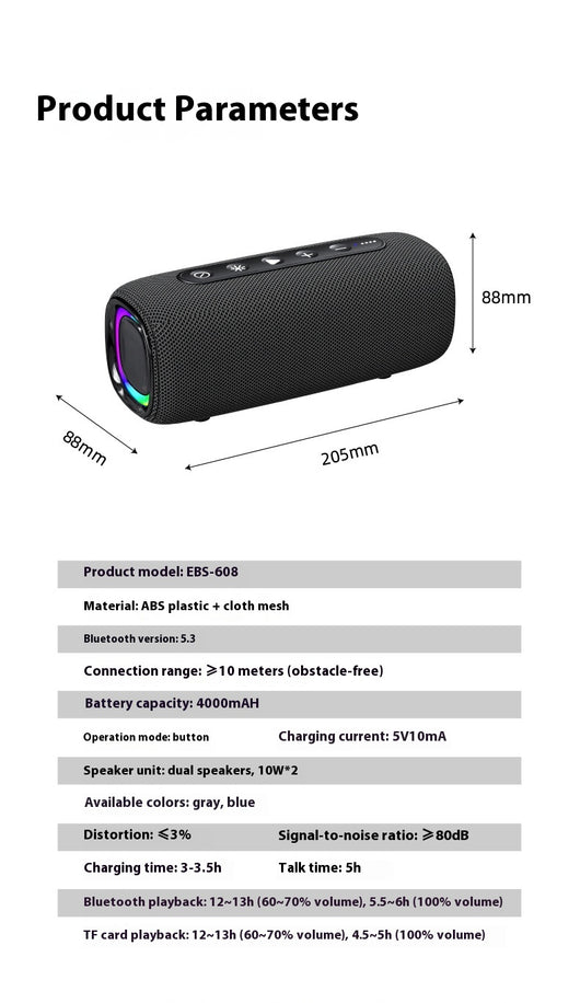 Parlante Bluetooth Portátil Resistente al Agua para Exteriores - Image 7