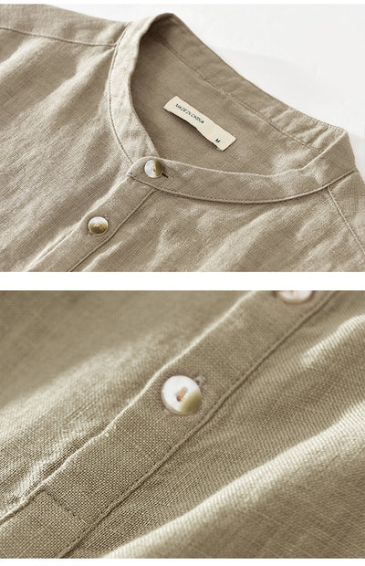 Camisa de Lino y Algodón Manga Corta - Perfecta para el Verano - Image 13