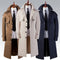 Abrigo Trinchera Largo Hombre Slim Elegante Negocios