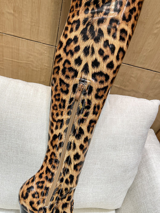 Botas Altas de Tacón con Estampado de Leopardo - Image 15