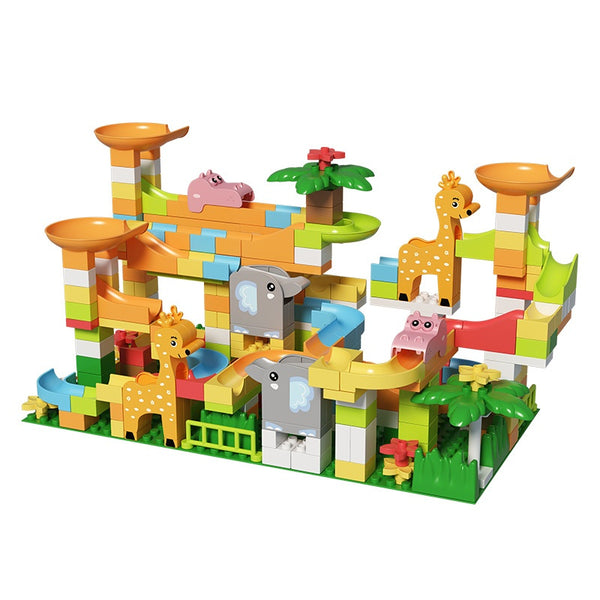 Pista de Canicas DIY con Bloques Constructores - Laberinto Educativo