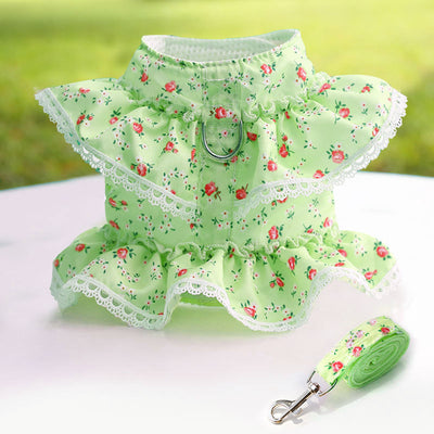 Arnés Pectoral con Correa para Perro Pequeño - Encaje Floral Primavera - Image 6
