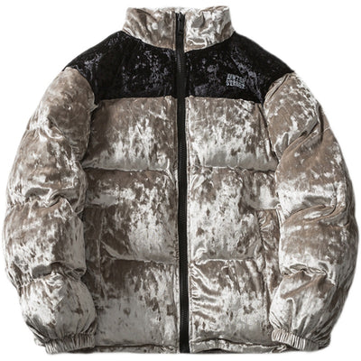 Chaqueta de Algodón Suelta con Cuello Contrastado y Terciopelo Grueso - Image 9