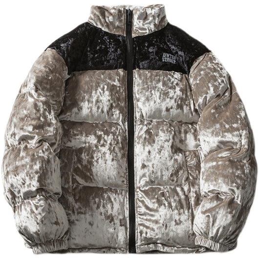 Chaqueta de Algodón Suelta con Cuello Contrastado y Terciopelo Grueso - Image 9