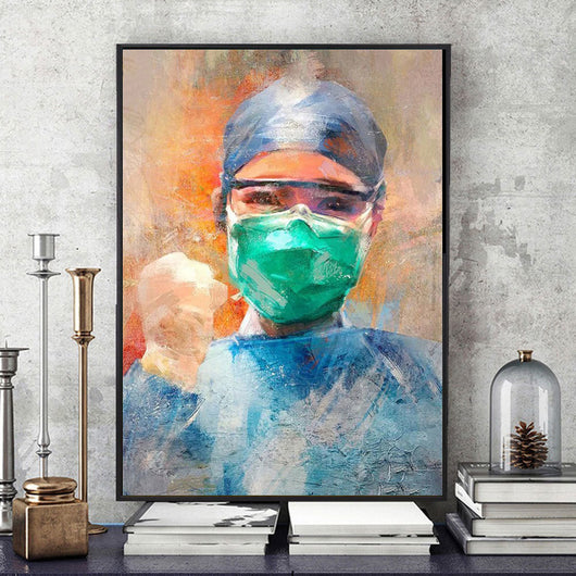 Cuadro Diamante Pintura Retrato Médico Hecho a Mano - Decoración del Hogar - Image 5