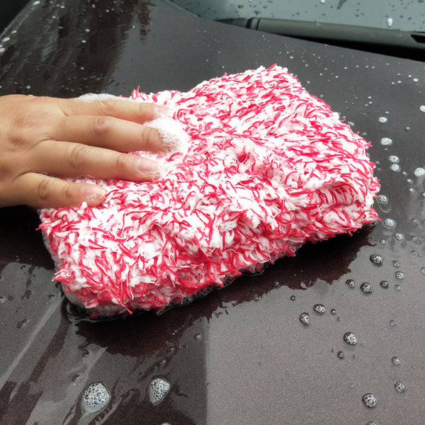 Esponja Microfibra Absorbente para Lavado de Auto - Toalla Coral Fleece Premium
