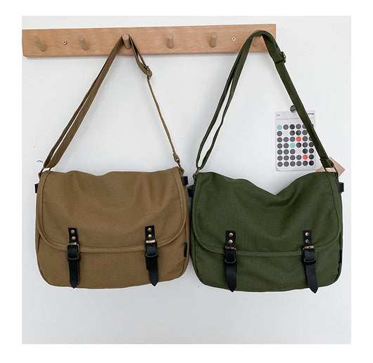 Bolsa de Mensajero Retro de Lona con Cierre Abatible y Detalles de Herrería - Image 20