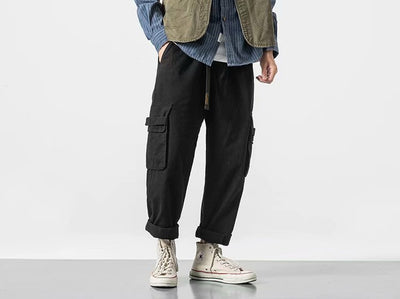 Pantalones Casuales Recortados de Pierna Recta para Hombre
