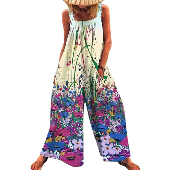 Jumpsuit Estampado de Pierna Ancha para Mujer