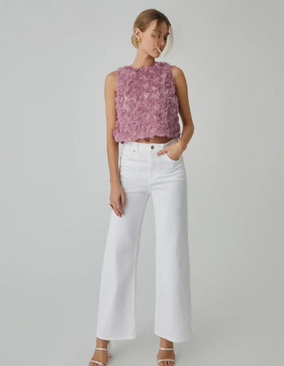 Blusa Suelta sin Mangas con Rosas Tridimensionales - Image 8