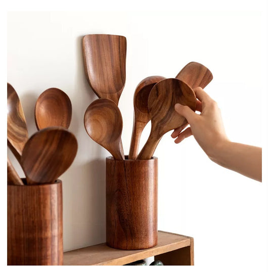 Espátula de Madera con Mango Largo Antiadherente - Utensilios de Cocina Profesionales - Image 23