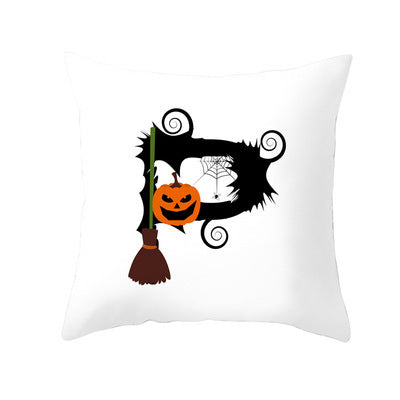 Funda de Cojín de Halloween con Letras Divertidas en Piel de Durazno para Hogar y Oficina - Image 19