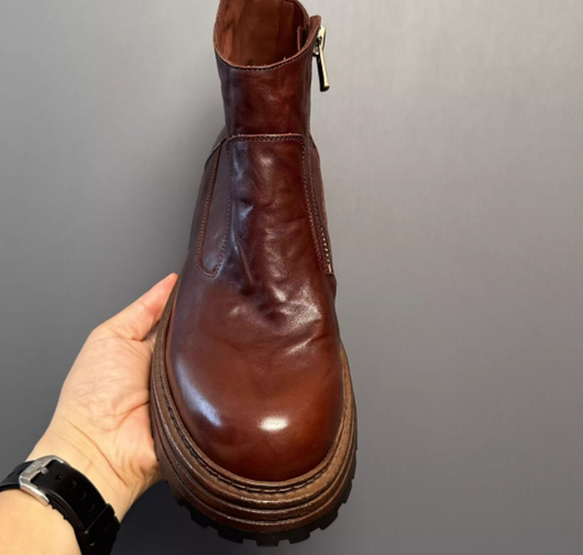 Bota Retro Chelsea de Trabajo Invierno Hombre Caña Media Estilo Británico - Image 2
