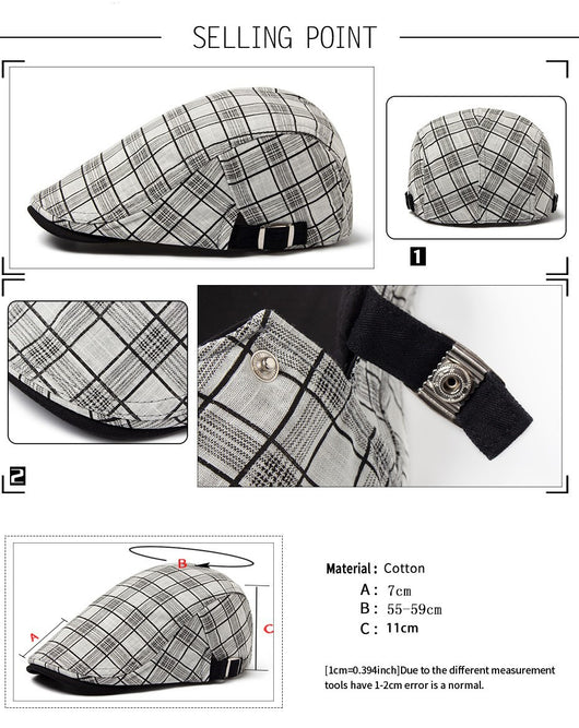 Boina Cuadriculada Ligera para Hombre - Perfecta para Verano - Image 15