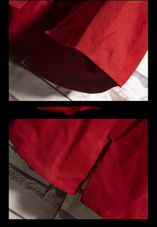 Chaqueta Cortavientos Roja de Largo Medio - Image 9