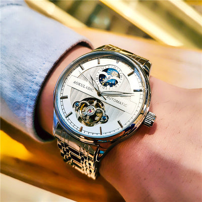 Reloj Mecánico Esqueleto Luminoso Resistente al Agua para Hombre - Image 4