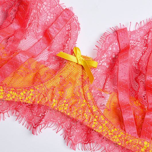 Set de Lencería Calcetines con Malla Calada y Contraste de Colores - Image 8