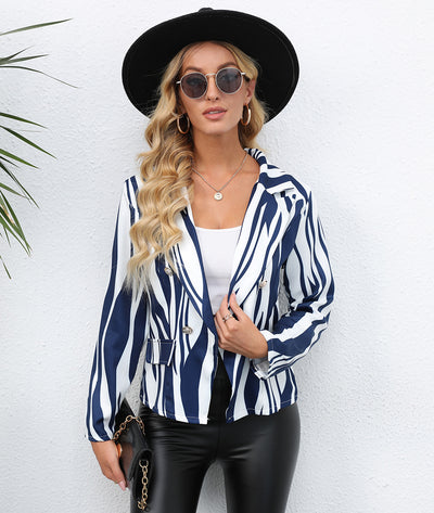 Blazer Estampado con Solapa para Mujer - Corte Ajustado - Image 11