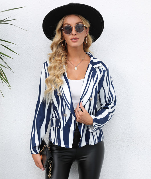 Blazer Estampado con Solapa para Mujer - Corte Ajustado - Image 11