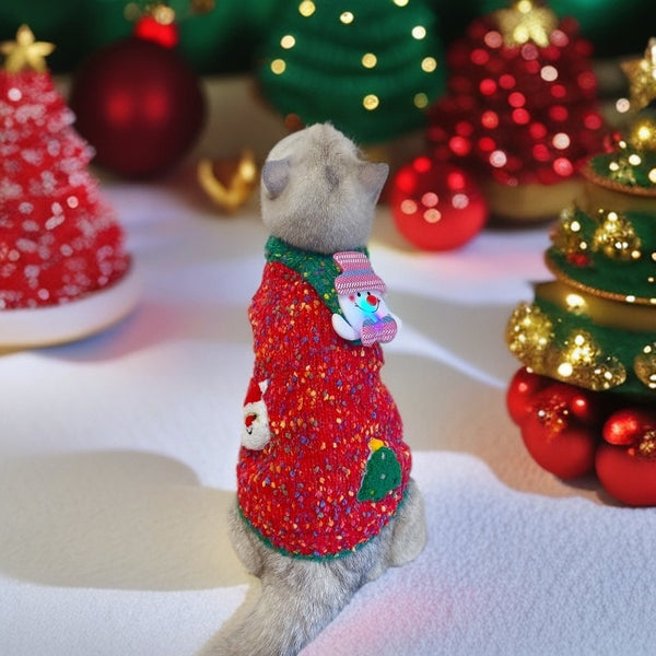 Suéter Navideño para Mascotas - Abrigo Cálido Otoño Invierno