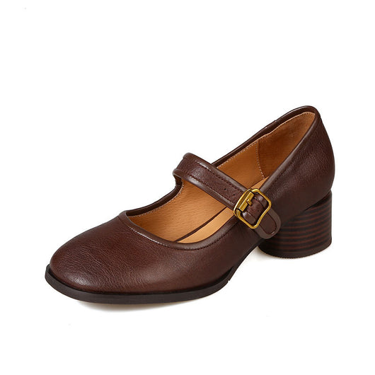Zapatos de Tacón Grueso con Punta Redonda para Mujer - Image 5