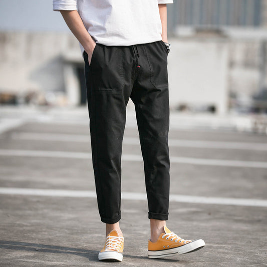 Pantalones Capri Casual de Algodón para Hombre en Colores Sólidos