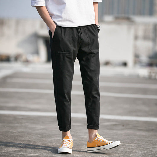 Pantalones Capri Casual de Algodón para Hombre en Colores Sólidos