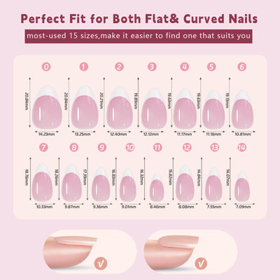 Uñas Postizas Estilo Francés Desmontables sin Marcas - Image 25