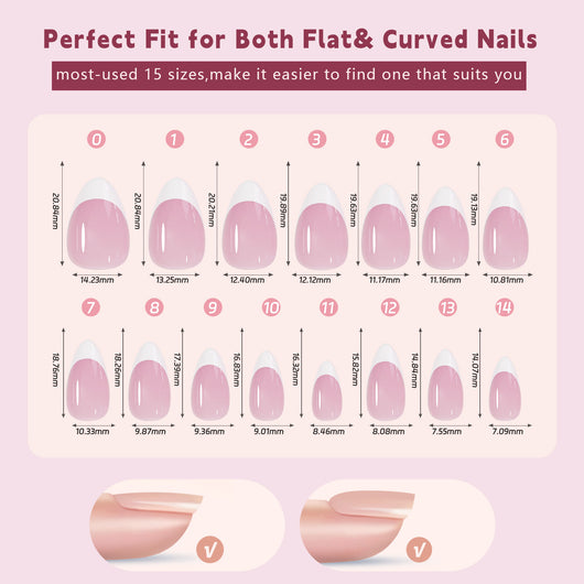Uñas Postizas Estilo Francés Desmontables sin Marcas - Image 25