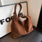 Bolso de Hombro de Ante Vintage con Costuras para Mujer