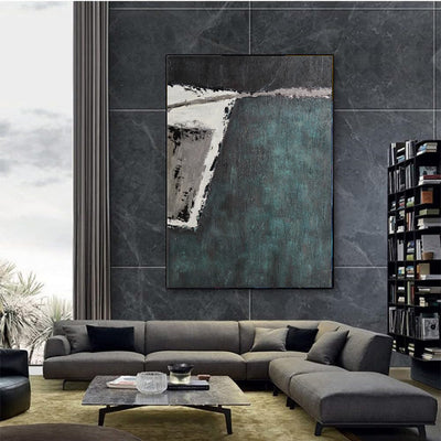 Cuadro Abstracto Texturizado Verde Wabi-sabi Decoración Moderna para Sala de Estar - Image 6