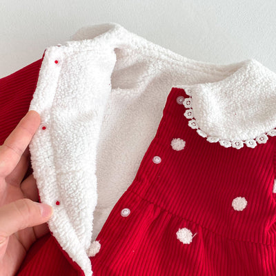 Pijama Enterizo Térmico para Bebé con Forro Polar Lunares Rojo - Image 10