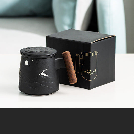 Taza Térmica de Cerámica Esmerilada con Separador de Té y Tapa - Image 4