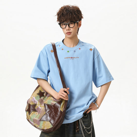 Playera de Algodón Estampada de Manga Corta para Hombre