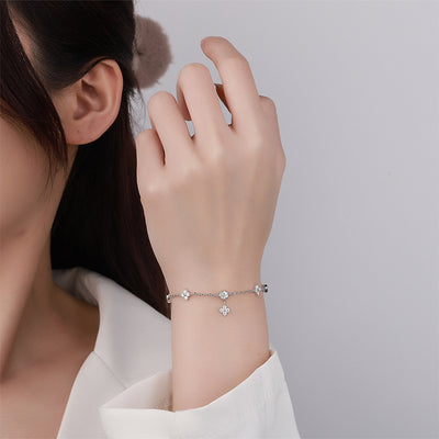 Pulsera de Moissanita Platinada en Plata 925
