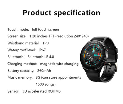 Reloj Inteligente MT3 con Pantalla Táctil Completa, Reproductor de Música y Monitor de Fitness para iOS y Android - Image 24