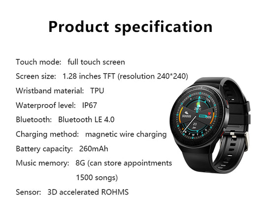 Reloj Inteligente MT3 con Pantalla Táctil Completa, Reproductor de Música y Monitor de Fitness para iOS y Android - Image 24