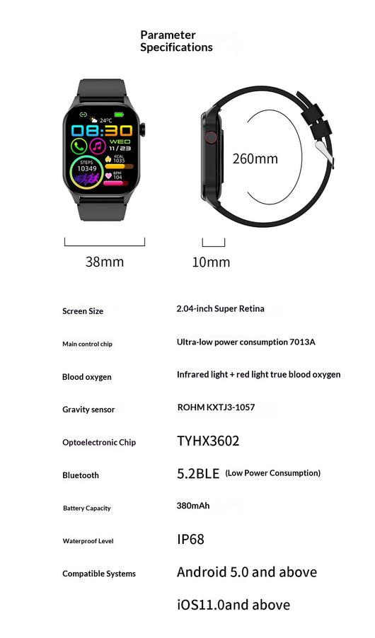 Smartwatch T98 con Llamadas Bluetooth, Monitoreo de Presión y Oxígeno - Image 11
