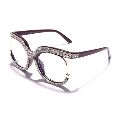 Gafas de Sol Luxury Diamante Personalizadas Marco Redondo Grande - Image 10