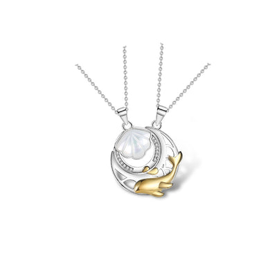 Collar de Pareja Ballena Plata de Ley - Cadena de Clavícula para Toda la Vida - Image 6
