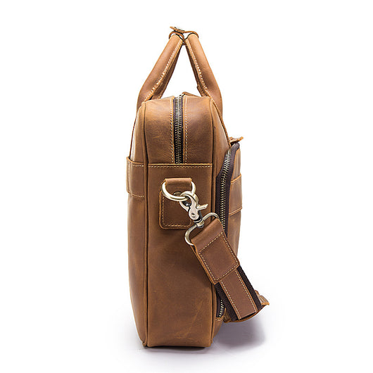 Bolso de Cuero Vintage Crazy Horse para Hombre - Image 6