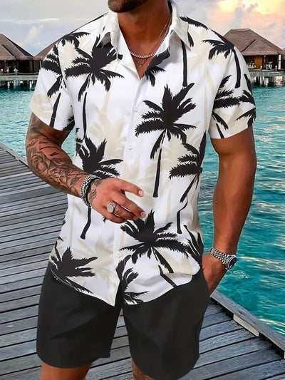 Traje Hawaiano Hombre 3D Estampado Manga Corta - Image 25