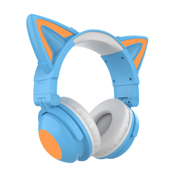 Auriculares Bluetooth con Orejas de Gato Luminosas y Diseño Ajustable